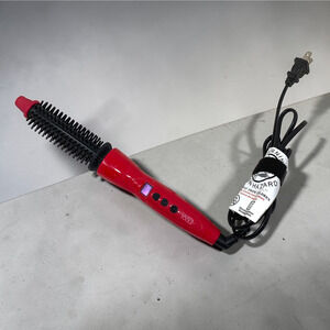 Calista 3/4" Barrel Heated Round Brush Red Curling Iron Tested Working BRU1114C